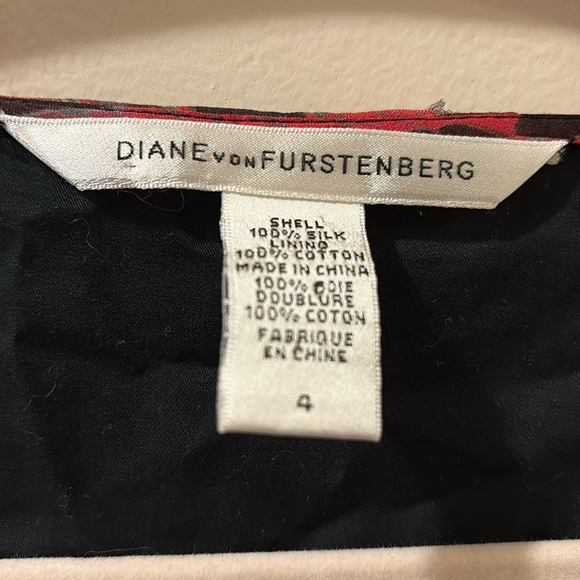 Diane Von Furstenberg Multicolor Patterned Women's Dress- size 4-silk and cotton - Picture 2 of 5